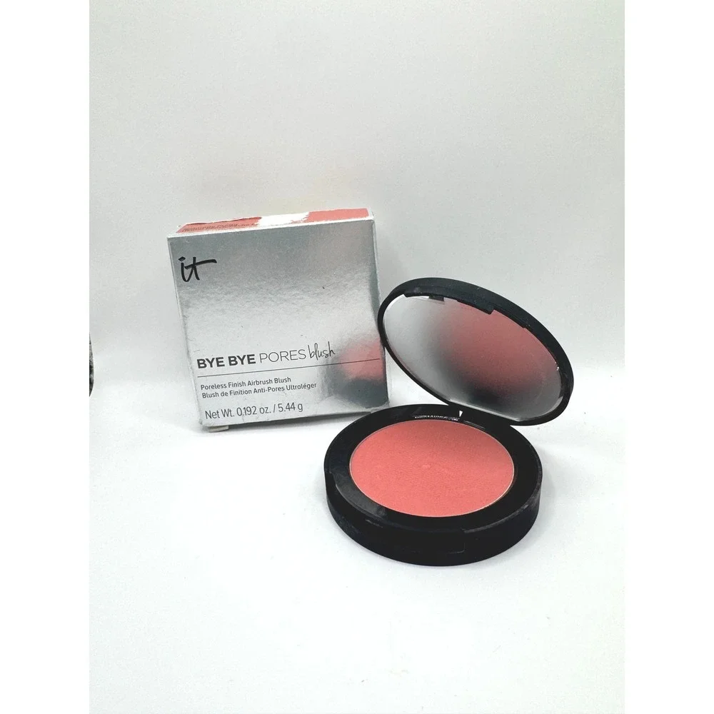 IT Cosmetics Bye Bye Pores Blush Pretty Warm Peach Coral - Picture 1 of 2